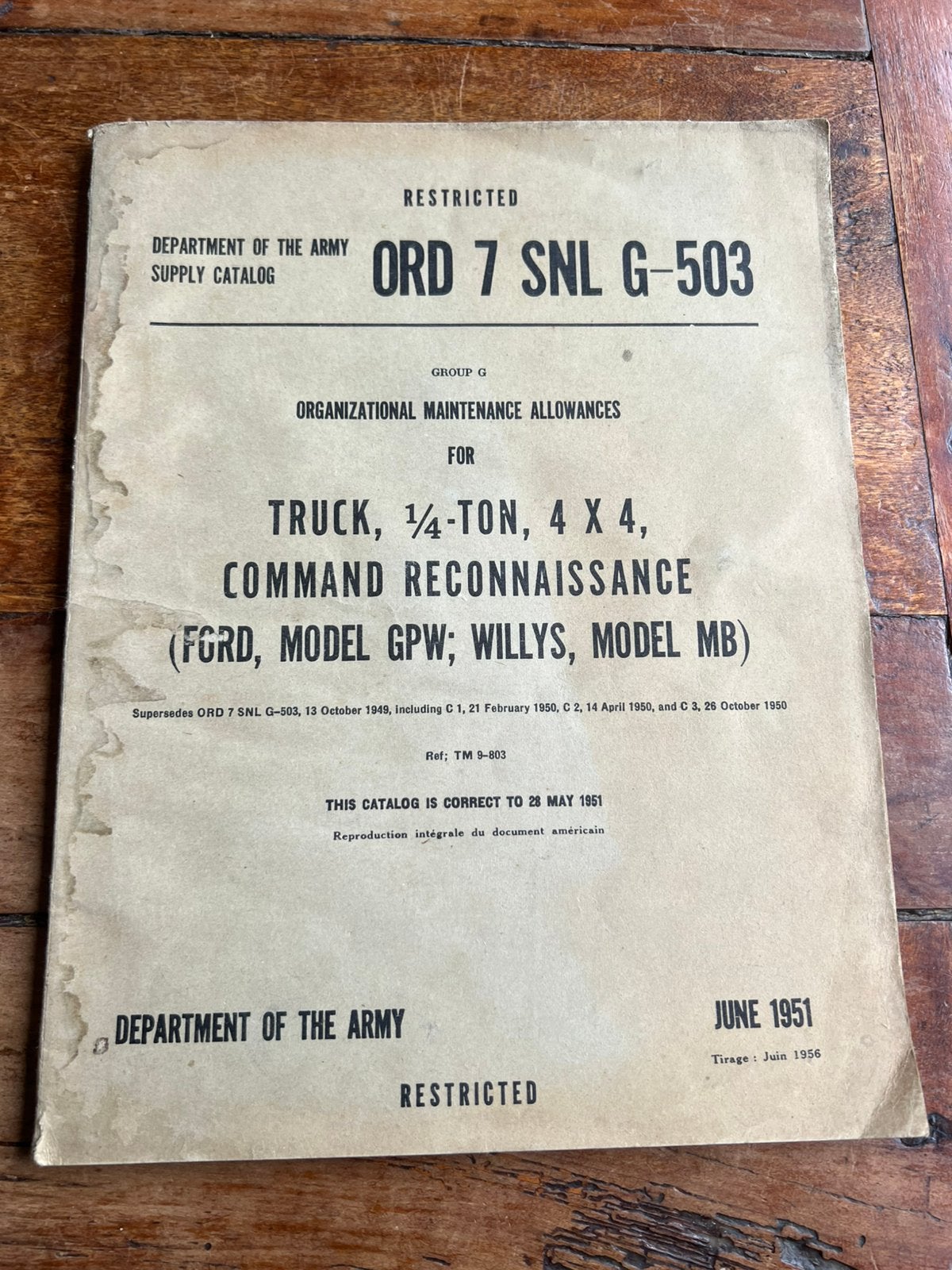 Amerikaanse Onderdelencatalogus Supply Catalog Willys Jeep, Amerika, Verzenden