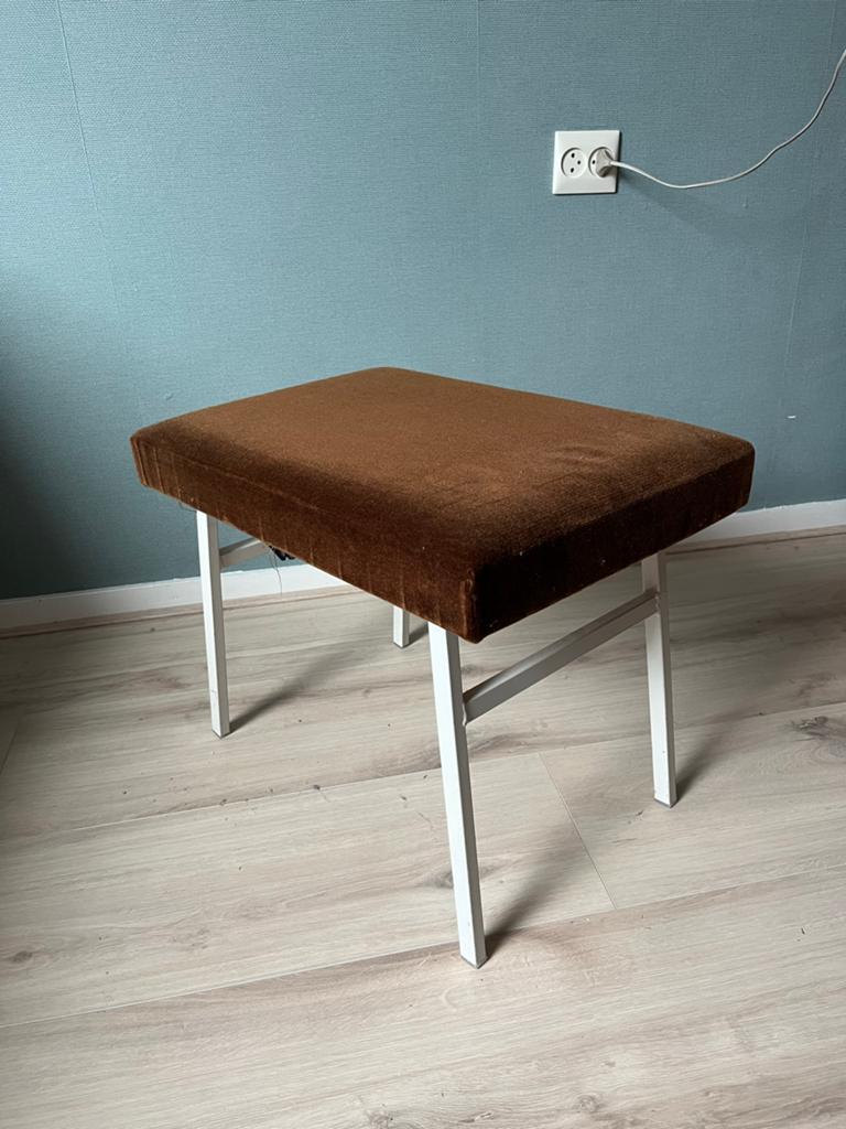 Vintage Opklapbare Kruk / Trapje - Bruin en Wit, Ophalen, Gebruikt, Bruin, Eén