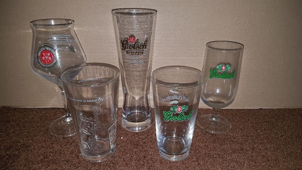 Grolsch glazen - diverse soorten, Ophalen of Verzenden, Zo goed als nieuw, Glas of Glazen, Grolsch