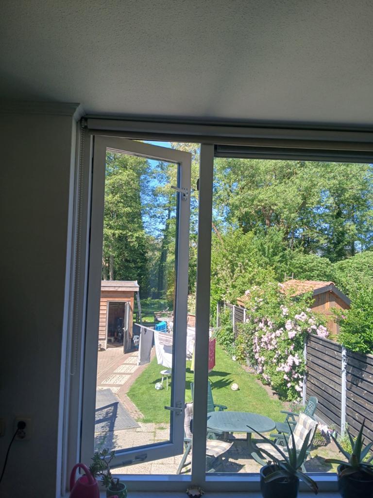 Hardhouten raamkozijn met dubbel glas, Ophalen, Kunststof, Gebruikt, Raamkozijn
