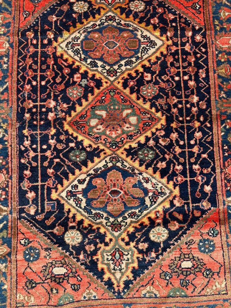 Antiek Perzisch Hamedan tapijt ( Antique Rug) 195 x 130 cm, Gebruikt, Wol, Ophalen of Verzenden, NA