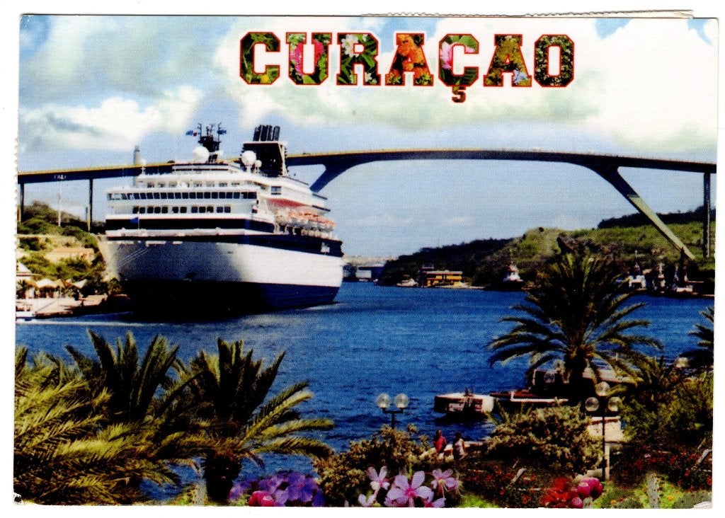 B26211 Ned. Antillen, Curacao met cruiseschip, Ophalen of Verzenden, 1960 tot 1980, Gelopen, Buiten Europa