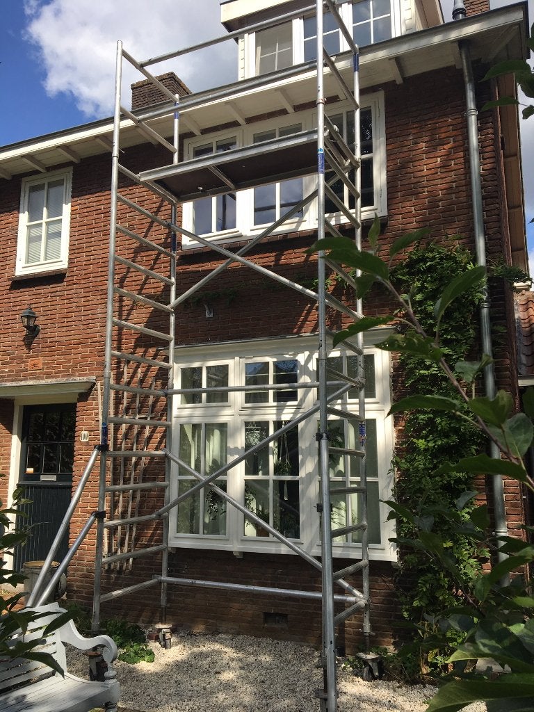 Te huur aluminium rolsteiger gevelsteiger, Doe-het-zelf en Verbouw, Steigers, Ophalen, Zo goed als nieuw, Gevelsteiger, 5 meter of hoger