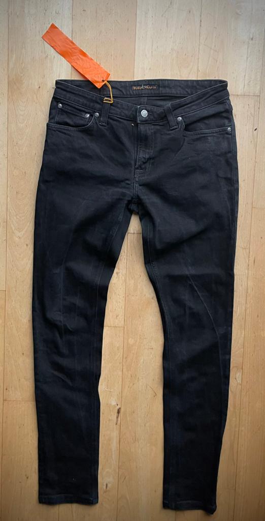 Nudie jeans skinny lin jeans spijkerbroek W32 L34 zwart, Ophalen of Verzenden, Zo goed als nieuw, Zwart, W32 (confectie 46) of kleiner