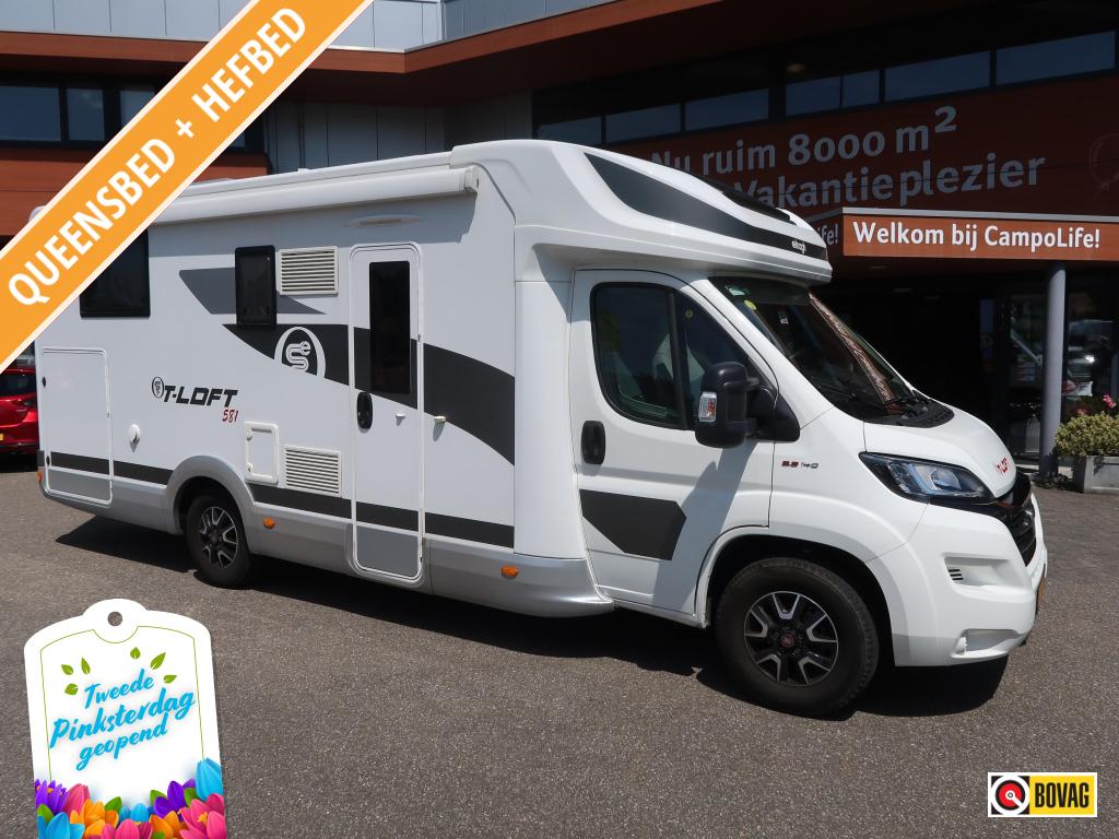 Elnagh T-Loft 581 MET HEFBED EN OPBOUWAIRCO, Caravans en Kamperen, Campers, Overige merken, Fiat, Luifel, L-zit