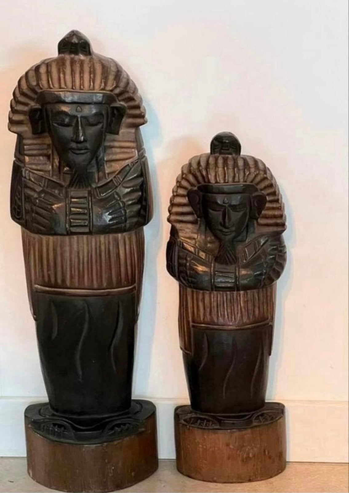 2 houten  beelden, Antiek en Kunst, Kunst | Beelden en Houtsnijwerken, Ophalen of Verzenden