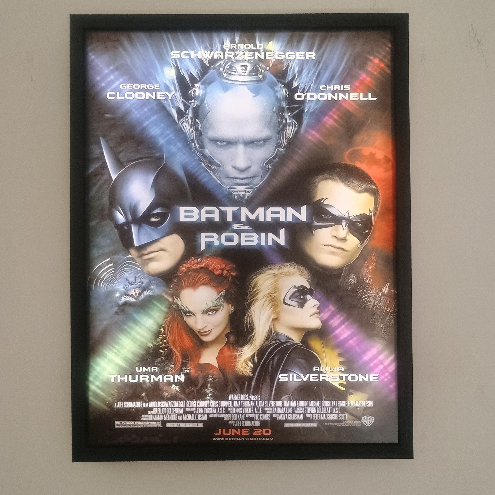 Batman & Robin Filmposter Lightbox, Verzenden, Zo goed als nieuw, Poster