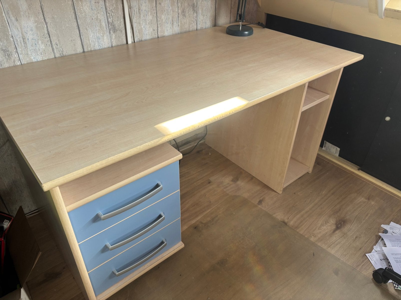 Set bureau en boekenkast, Ophalen, Scandinavisch, Hout, Met lades
