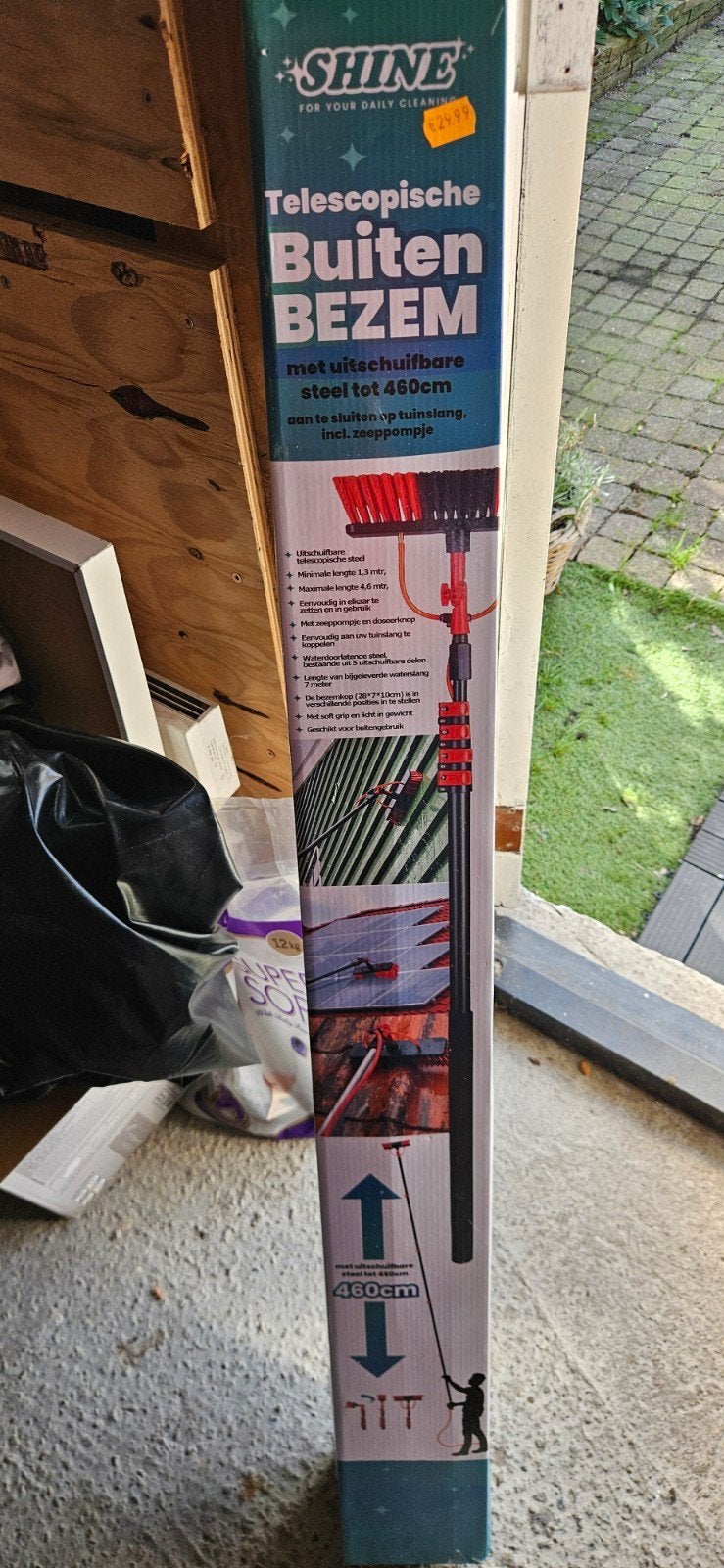 Telescopische Buiten Bezem met Uitschuifbare Steel, Ophalen, Nieuw, Bezem, Shine