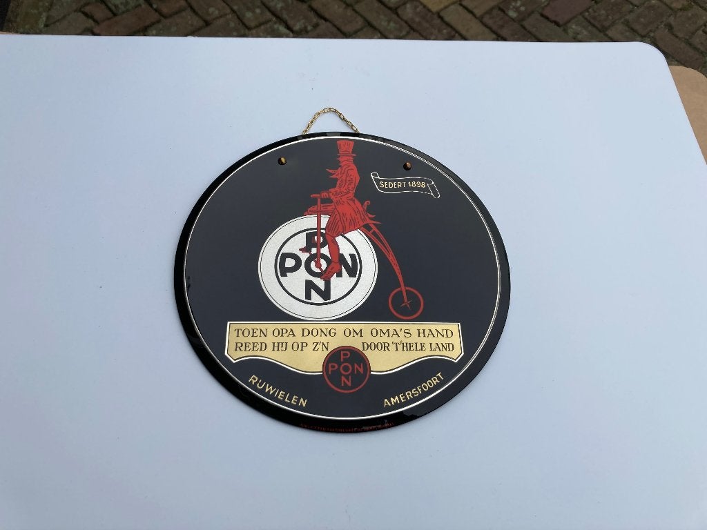 Aangeboden : Oud Reclamebordje PON Rijwielen Amersfoort., Ophalen of Verzenden, Zo goed als nieuw, Reclamebord
