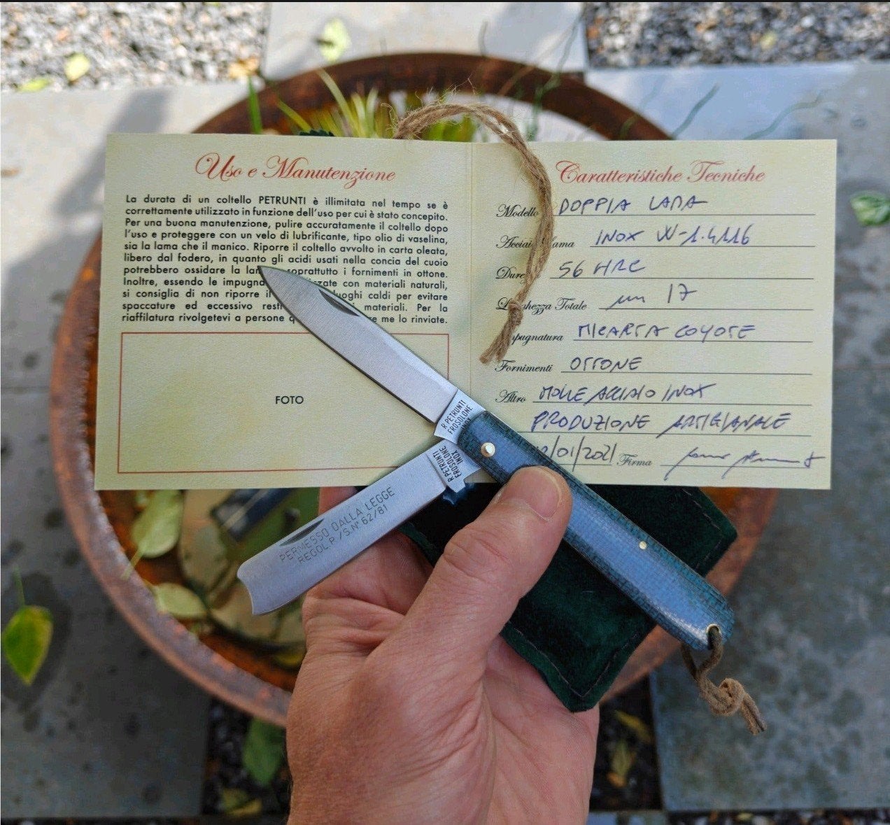 Sfilato/Mozetta (coltello da tasca) Micarta zakmes., Ophalen of Verzenden, Nieuw