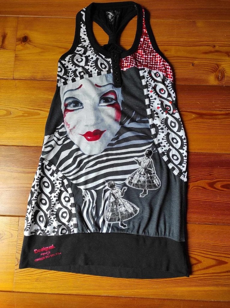 Desigual Inspired by Cirque du Soleil korte jurk maat M, Maat 38/40 (M), Zwart, Ophalen of Verzenden, Zo goed als nieuw