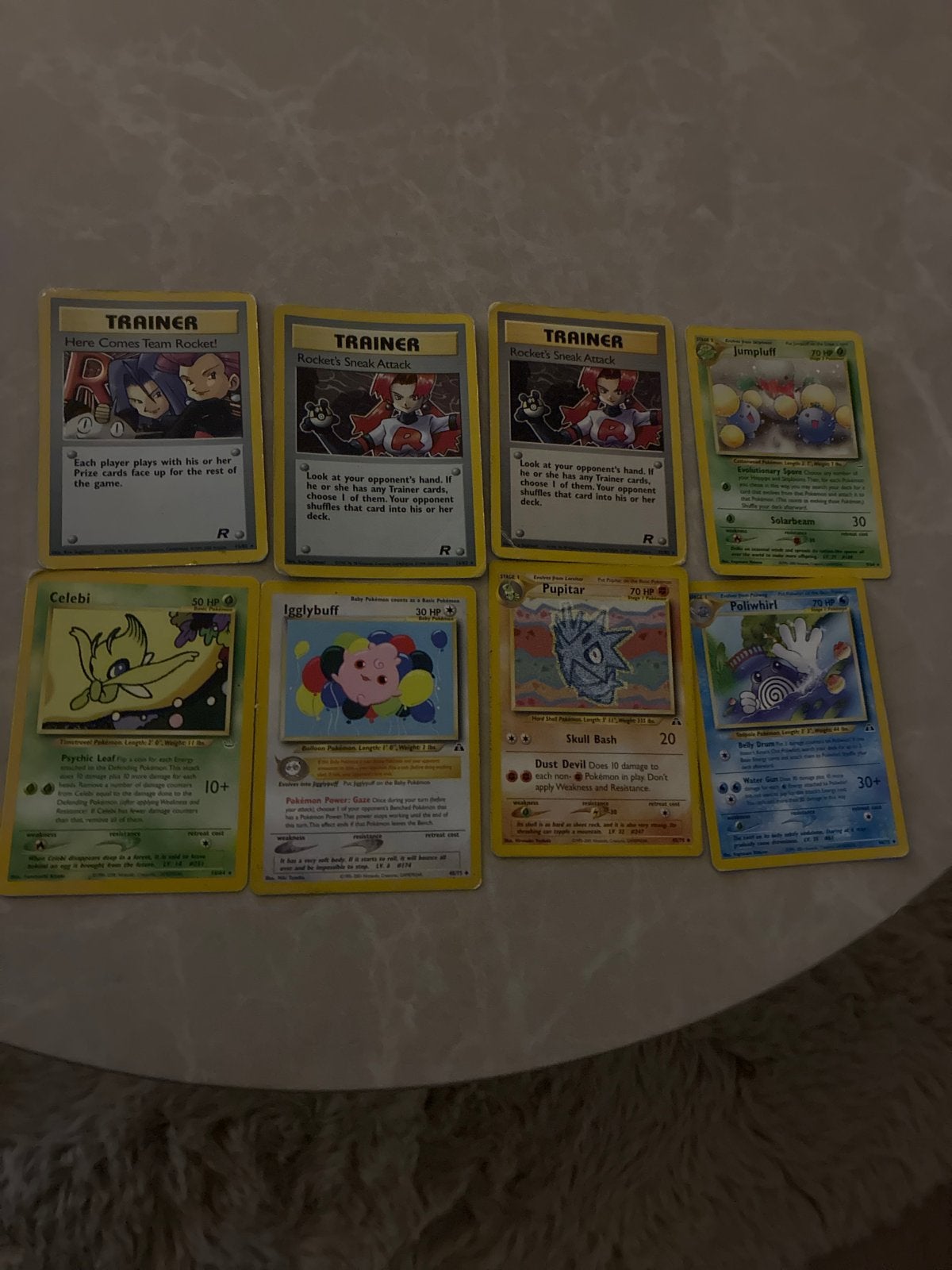 Pokémon Kaarten Set - Trainers, Celebi, Igglybuff, Pupitar,, Hobby en Vrije tijd, Ophalen of Verzenden, Gebruikt, Meerdere kaarten