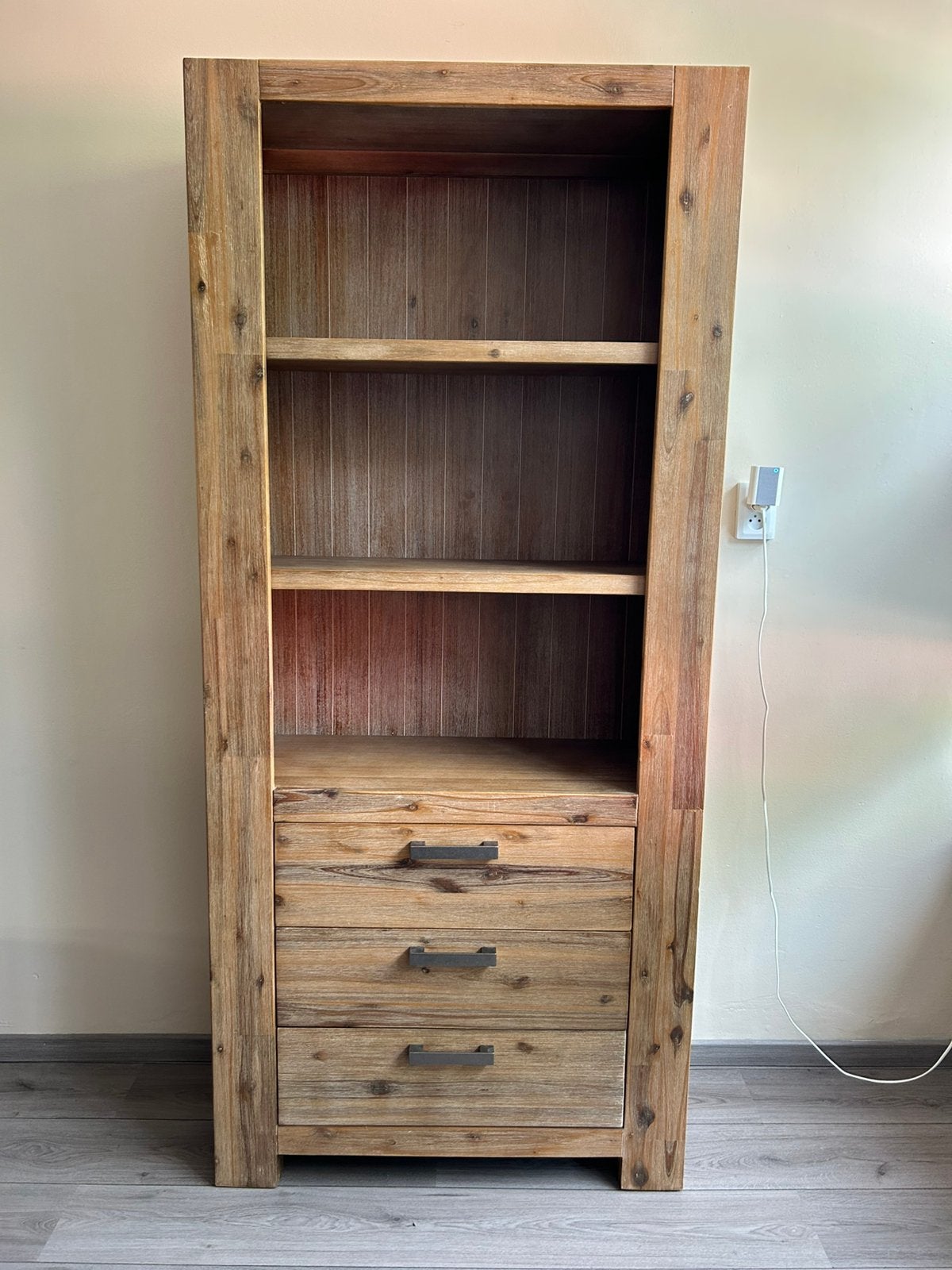 Boekenkast Acacia hout 200x90, Huis en Inrichting, Ophalen, 50 tot 100 cm, Zo goed als nieuw, 150 tot 200 cm
