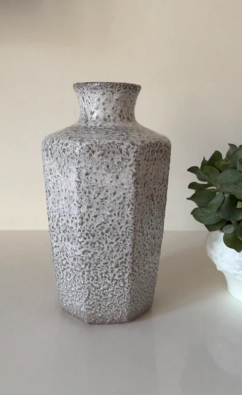 West Germany vaas, Huis en Inrichting, Woonaccessoires | Vazen, 24 cm, Met patroon/structuur, Beige, Ophalen of Verzenden