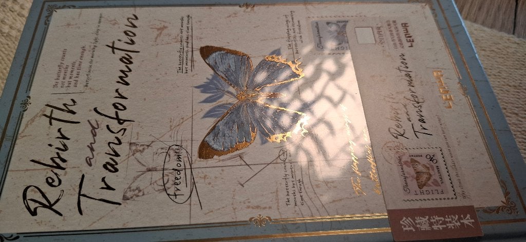 Luxe Notitieboek Vlinders Goudfolie & Bedrukte blad zijkant, Diversen, A5, Onbekend, Nieuw, Ophalen of Verzenden