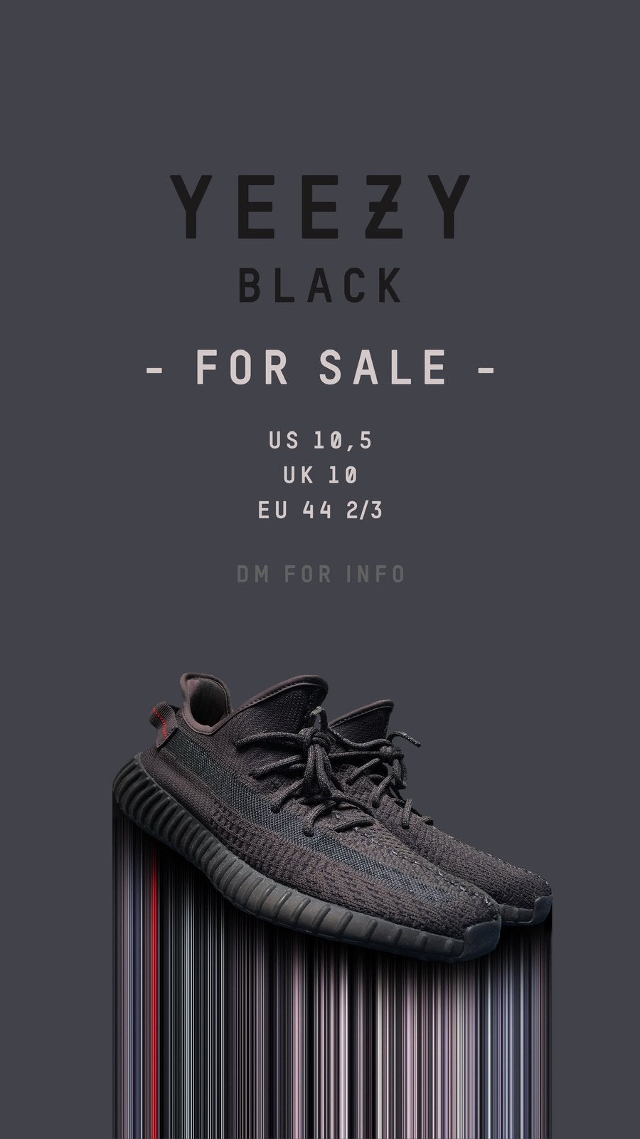 Yeezy 350 V2 Black Reflective 44 2/3, Zwart, Ophalen of Verzenden, Sneakers of Gympen, Zo goed als nieuw