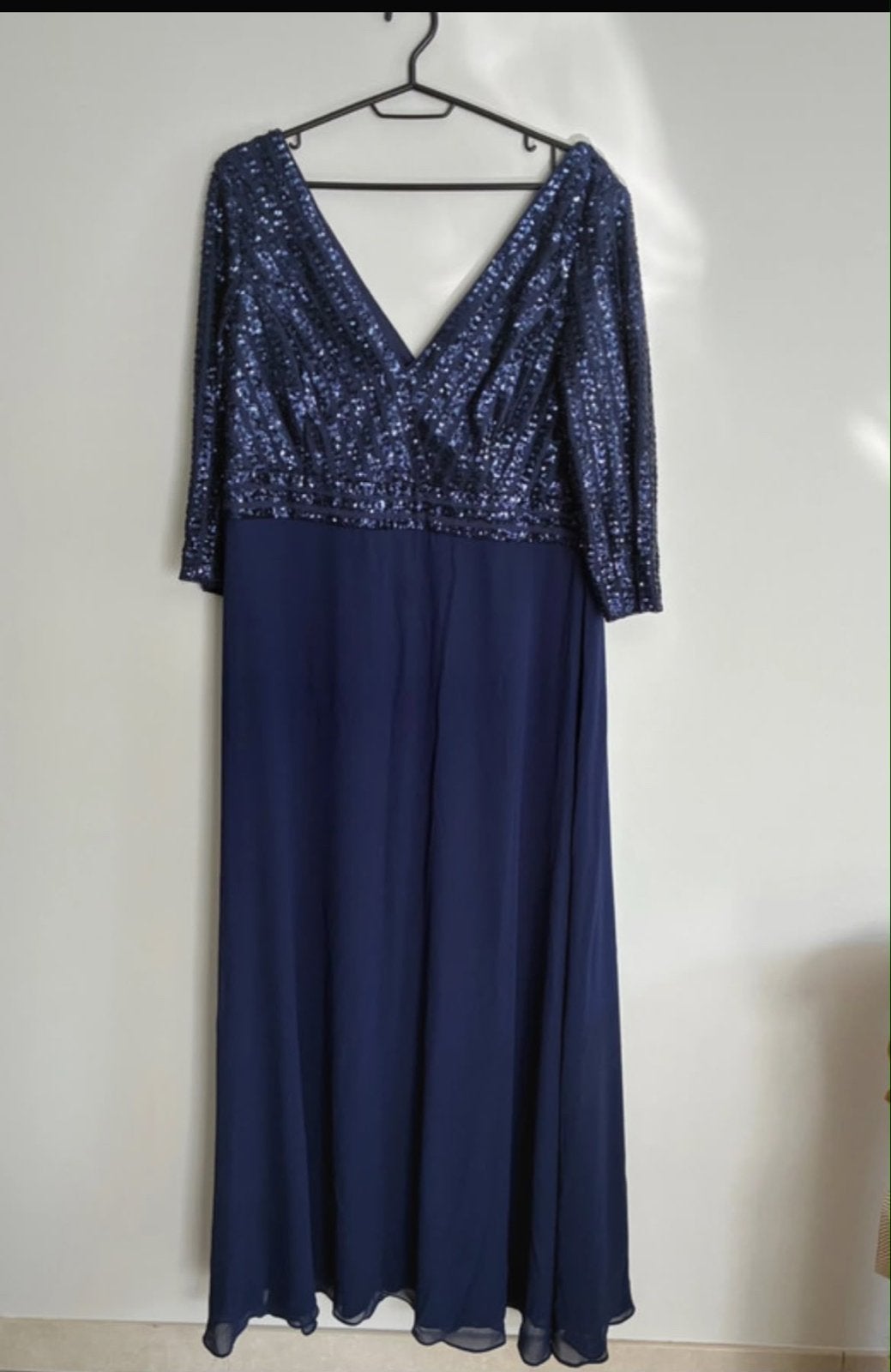 Elegante Donkerblauwe Avondjurk, Kleding | Dames, Jurken, Blauw, Maat 46/48 (XL) of groter, Ophalen of Verzenden, Zo goed als nieuw