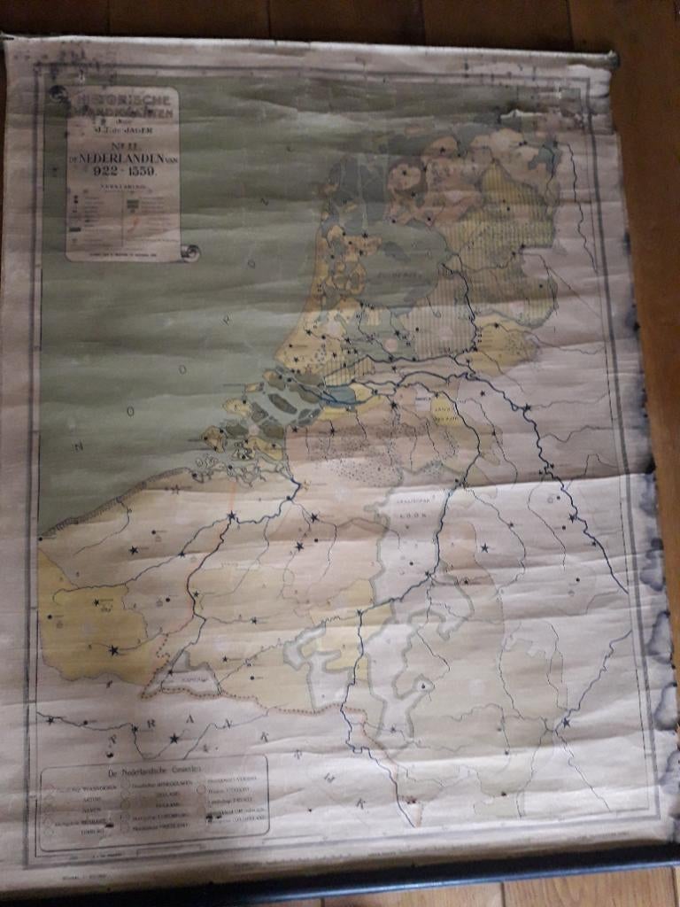 2 Oude landkaarten, Gelezen, Braakensiek Amsredam, Voor 1800, Ophalen of Verzenden