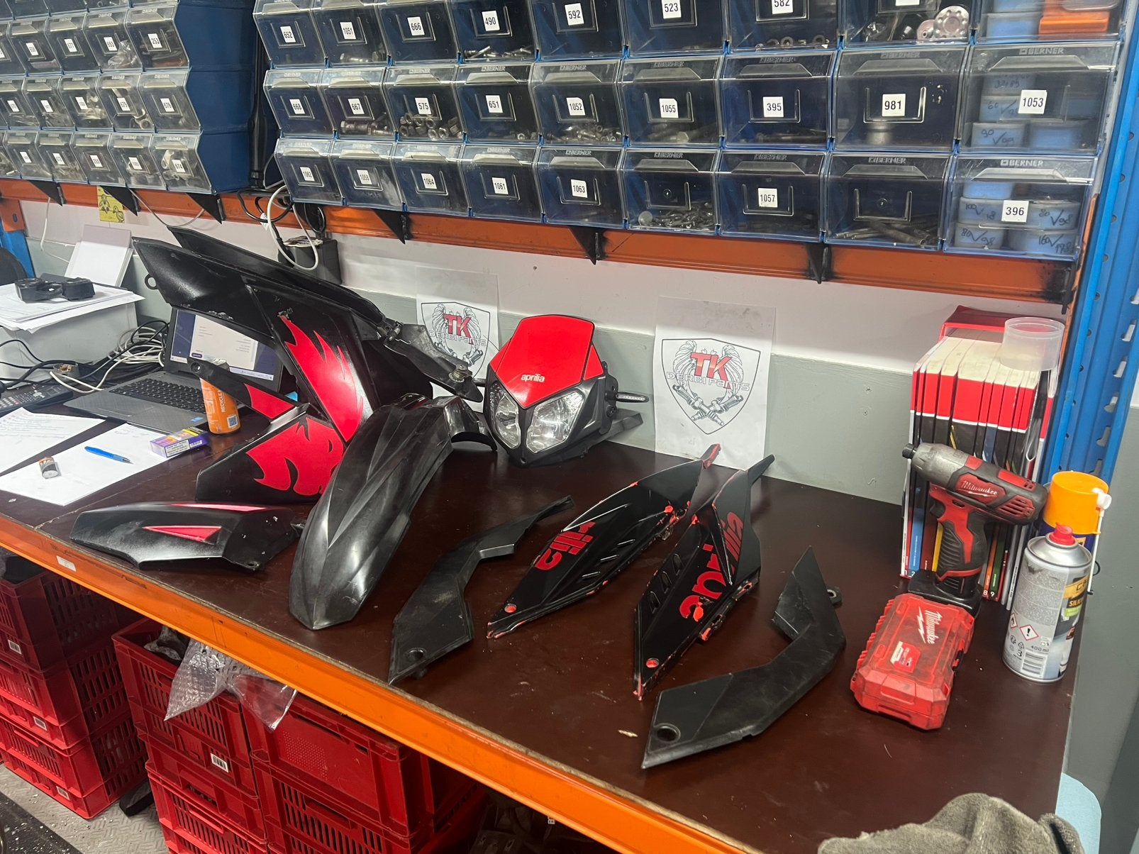 Aprilia sx/rx kappenset, Fietsen en Brommers, Gebruikt, Kappenset, Ophalen of Verzenden, Tot 2018