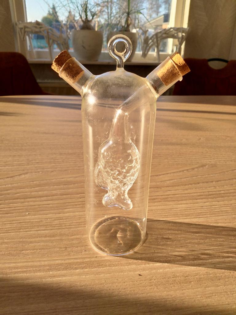 Oil en vinegar setje, Ophalen of Verzenden, Zo goed als nieuw, Glas