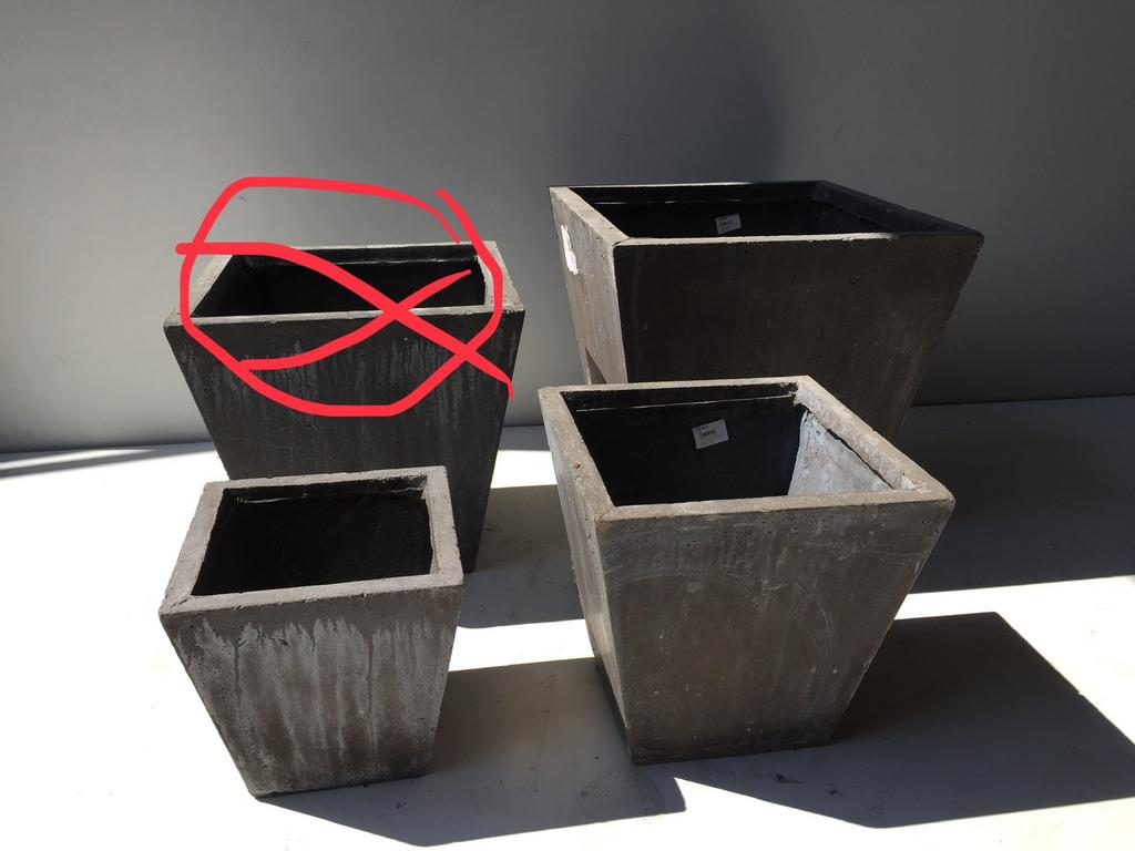 NIEUW! Set van 3 stuks bloempotten, Tuin en Terras, Bloempotten, Overige materialen, Vierkant, Nieuw, Minder dan 40 cm