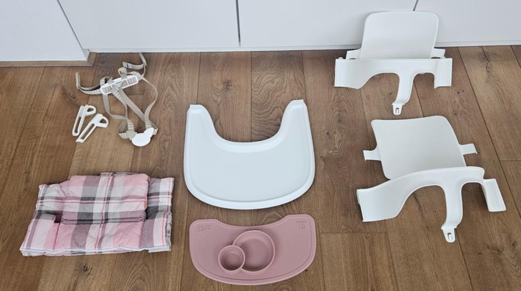 Stokke triptap set,babyzitje,kussenset,kindertuigje,dienblad, Ophalen of Verzenden