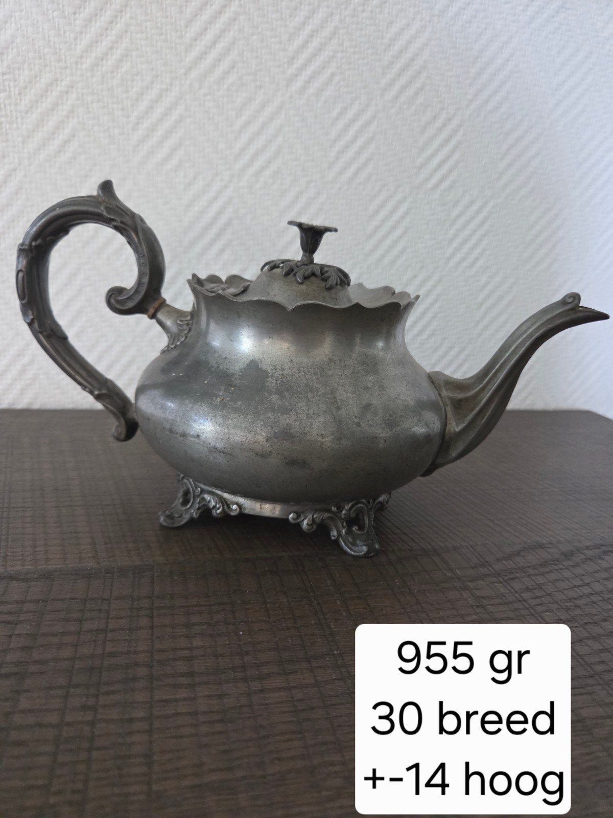 Theepot Tin van rond 1900, Ophalen of Verzenden
