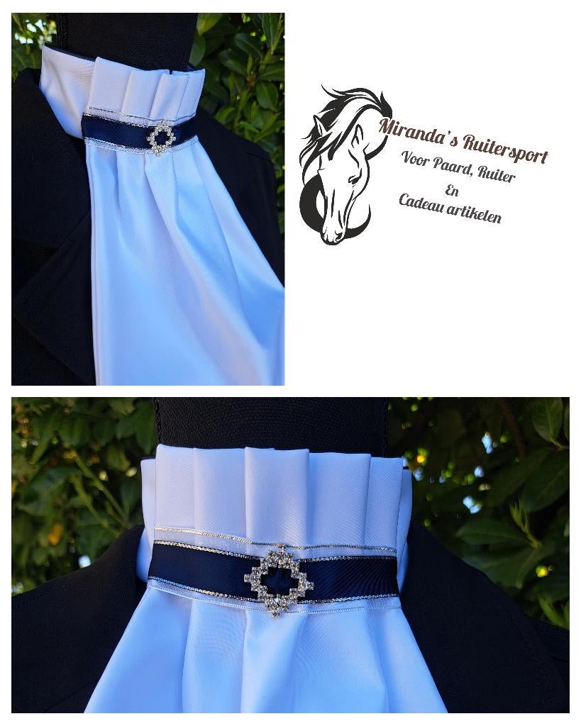 Nieuw Made by Lique plastron Harmonica Blauw (2), Dieren en Toebehoren, Paardrijkleding, Dressuur, ., Nieuw, Ophalen of Verzenden