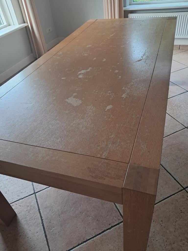 Houten eettafel, Huis en Inrichting, Tafels | Eettafels, Ophalen, 200 cm of meer, 50 tot 100 cm, Vijf personen of meer