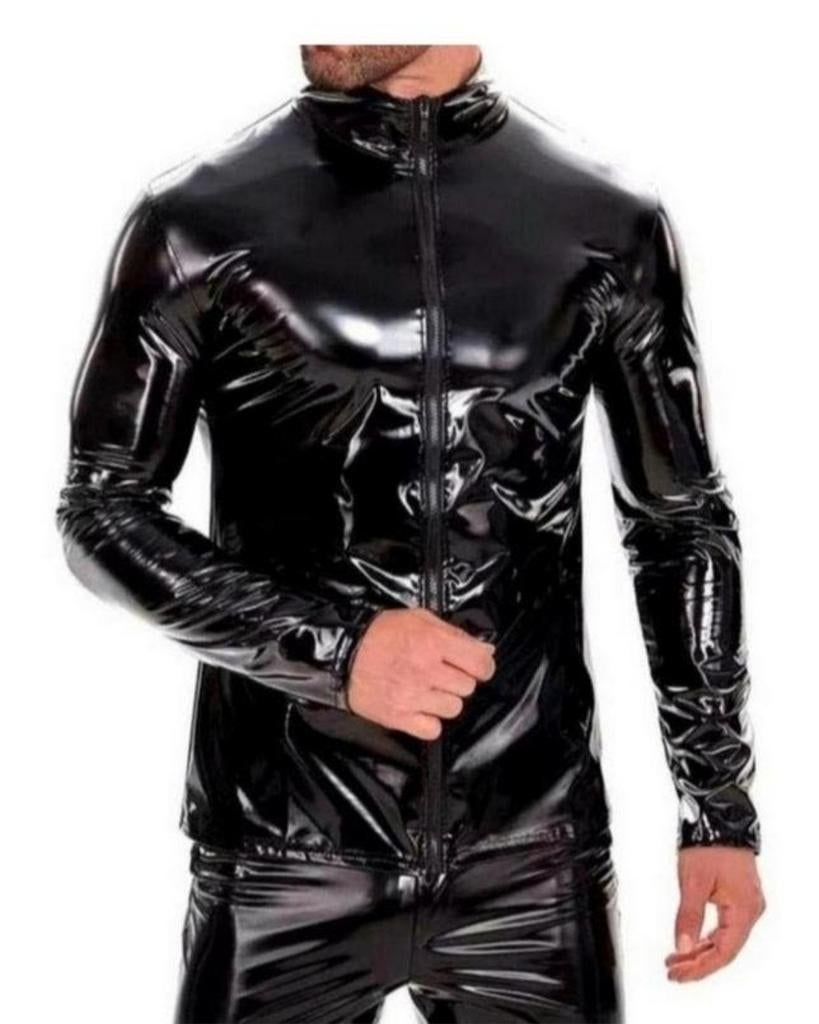 Mooie lak overhemd, tm 7XL, Kleding | Heren, Overhemden, Verzenden, Nieuw, Zwart