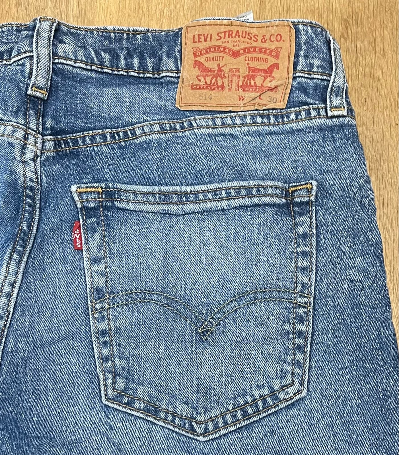 Levi’s 514 straight jeans blauw - Maat W32 L30, Ophalen of Verzenden, Zo goed als nieuw, Blauw, W32 (confectie 46) of kleiner