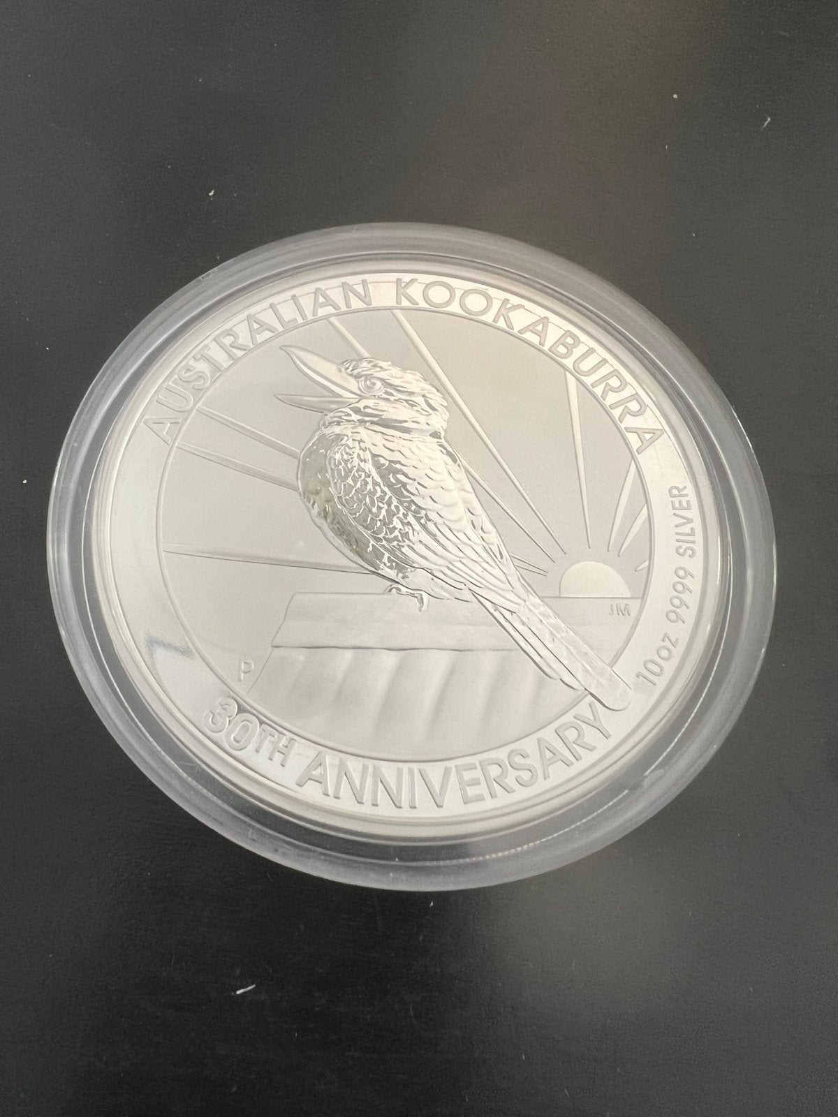Australische Kookaburra 10 oz Zilveren Munt 30e Jubileum, Ophalen of Verzenden, Losse munt, Zilver
