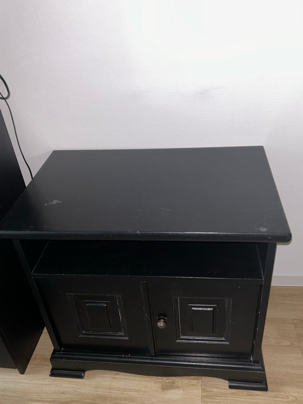 Zwart nachtkastje / bijzettafel met opbergruimte, Ophalen, Minder dan 50 cm, Gebruikt, Minder dan 100 cm