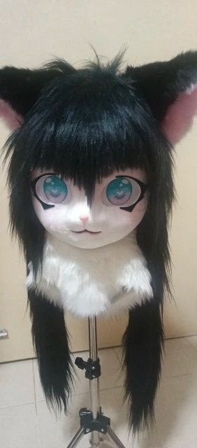 Japans Furry Kat Masker Fursuit Dier Poes Kostuum Cosplay, Hobby en Vrije tijd, Kostuums, Theaterbenodigdheden en LARP, Verzenden