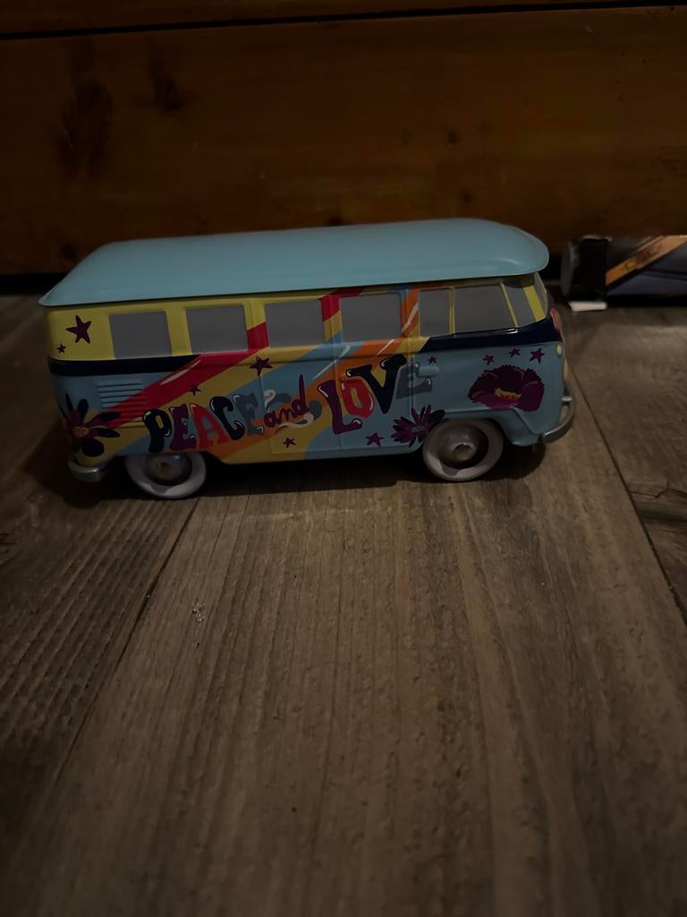 Blikken Volkswagen Busje - Peace and Love Hippie Bus, Ophalen of Verzenden, Gebruikt, Overige, Overige merken