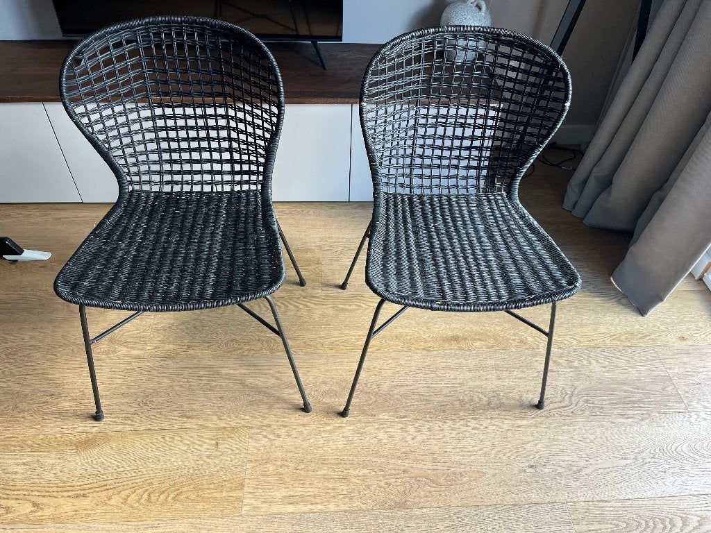 Eettafelstoelen van de Troubadour, Ophalen, Zo goed als nieuw, Zwart, Twee