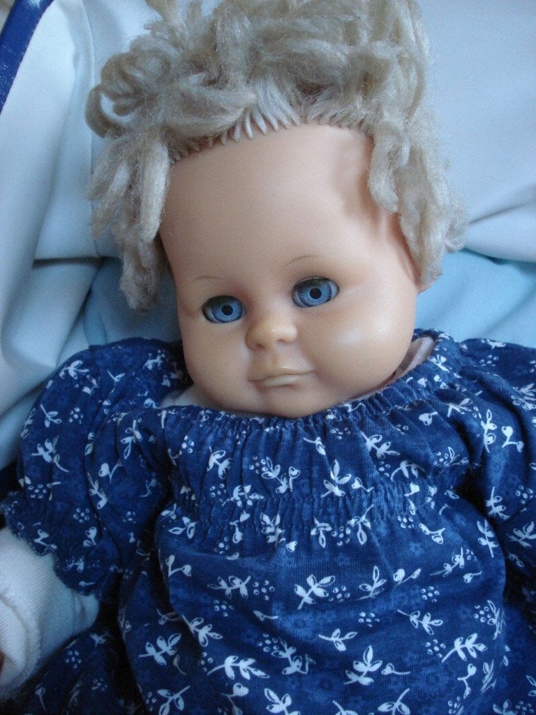 Gezocht deze blonde babypop uit de jaren 70, Ophalen of Verzenden, Gebruikt, Babypop