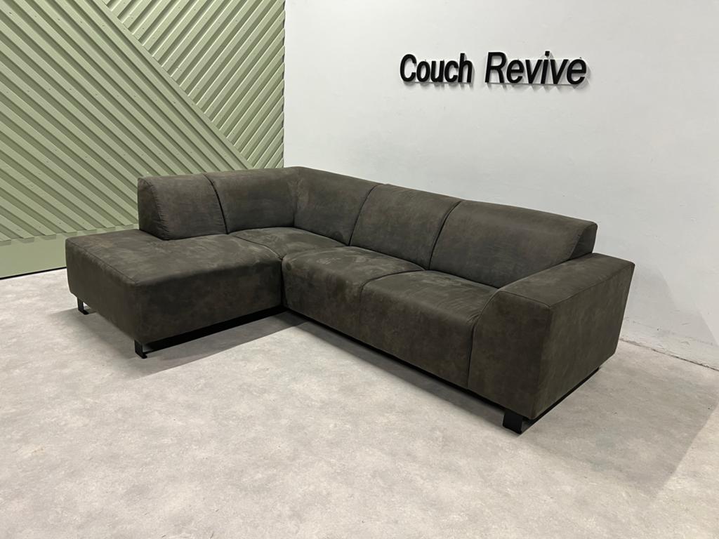 GRATIS LEVERING Microleer Hoekbank 255x180 REFURBISHED, -, Verzenden, -, Zo goed als nieuw