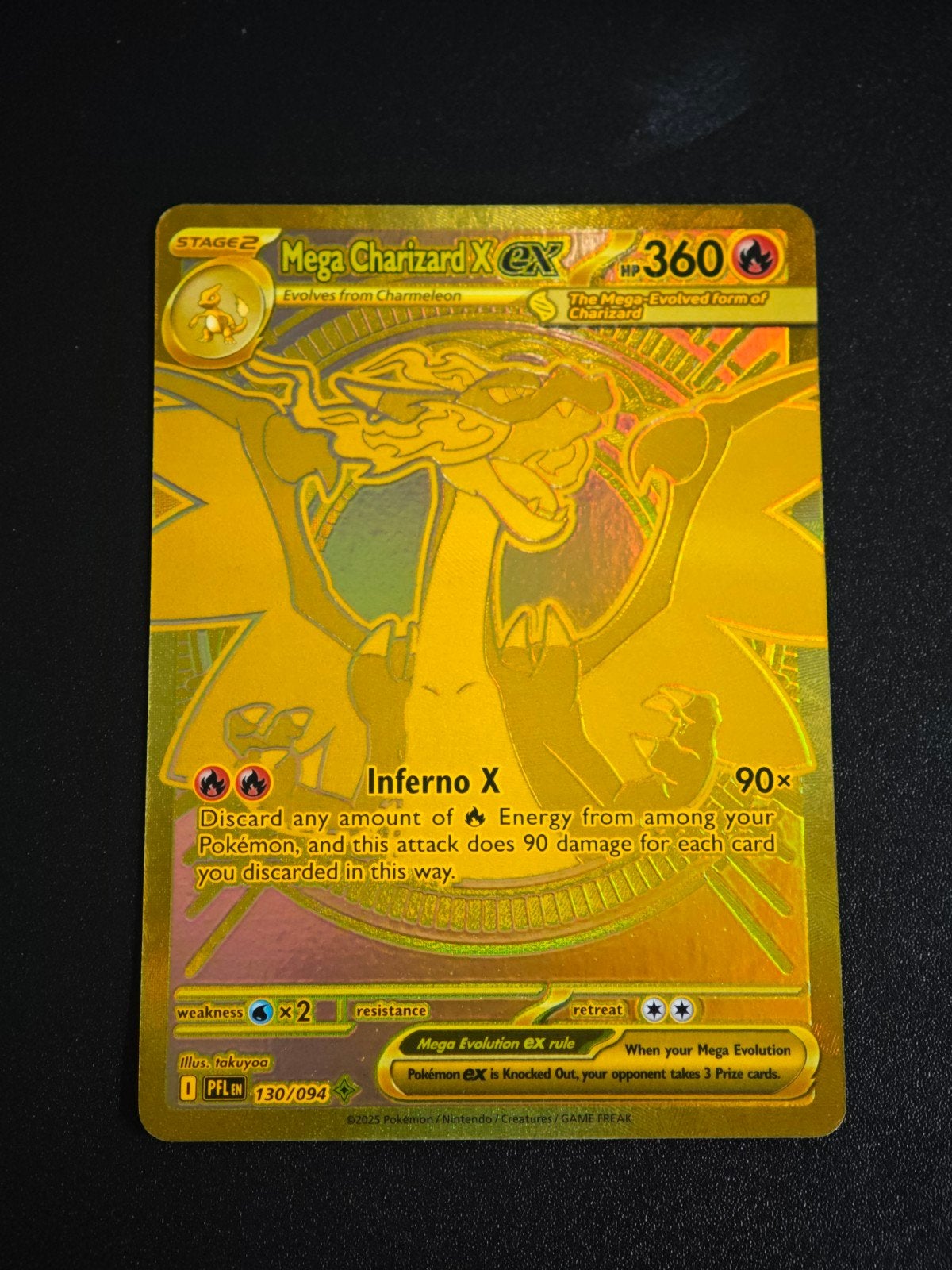 Mega Charizard EX 130, Ophalen of Verzenden, Zo goed als nieuw, Losse kaart, Foil