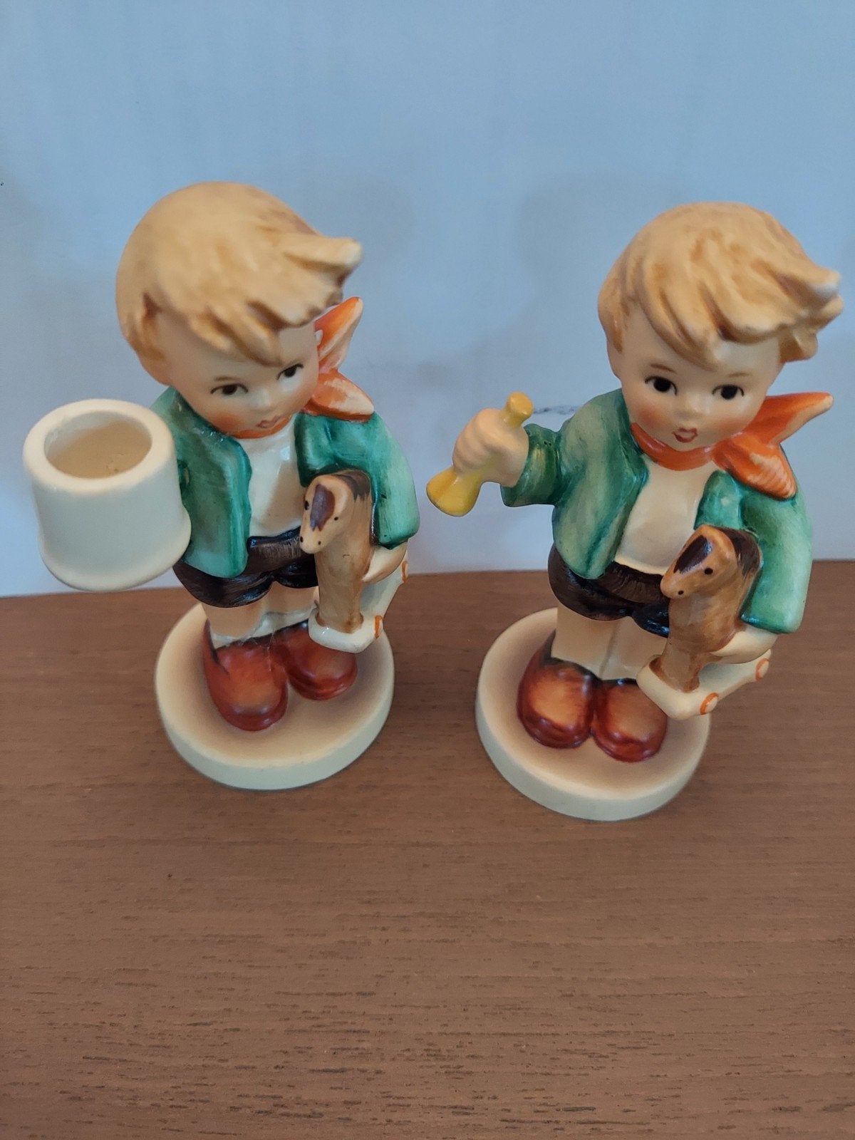 Vintage Hummel Goebel Beeldjes - Jongens met paard en kaars, Verzamelen, Ophalen of Verzenden, Gebruikt