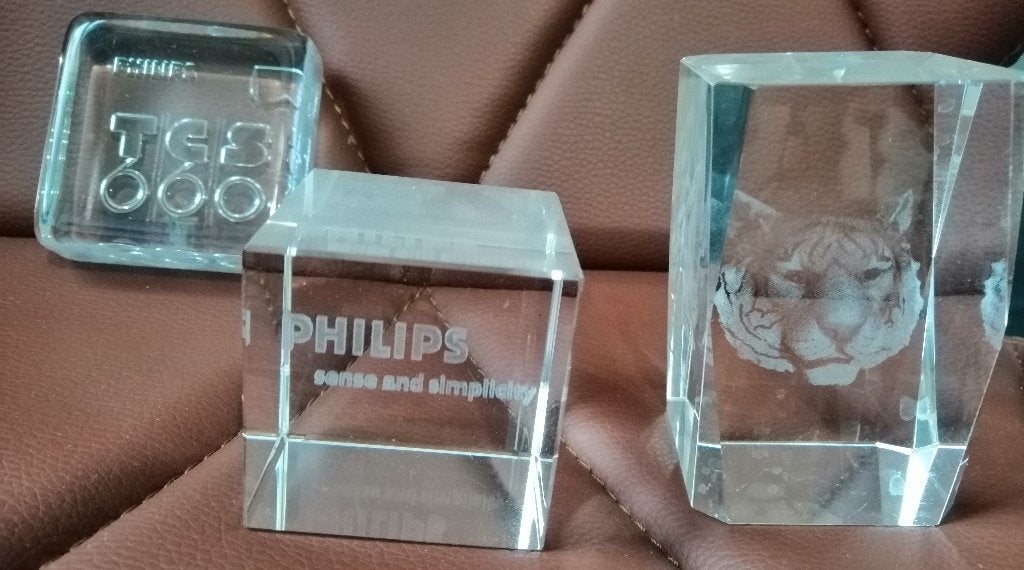 3 vintage Philips Kristal Persglazen Tijger sense simplicity, Antiek en Kunst, Ophalen of Verzenden
