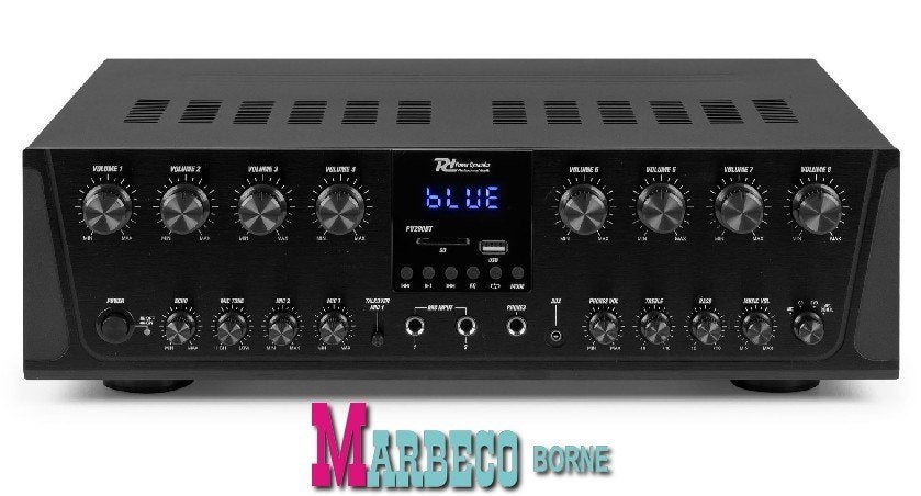 Versterker, Audio amplifier, Bluetooth, USB, SD, MP3, 8-Zone, Info@marbeco.nl, Power Dynamics, Nieuw, Overige instrumenten