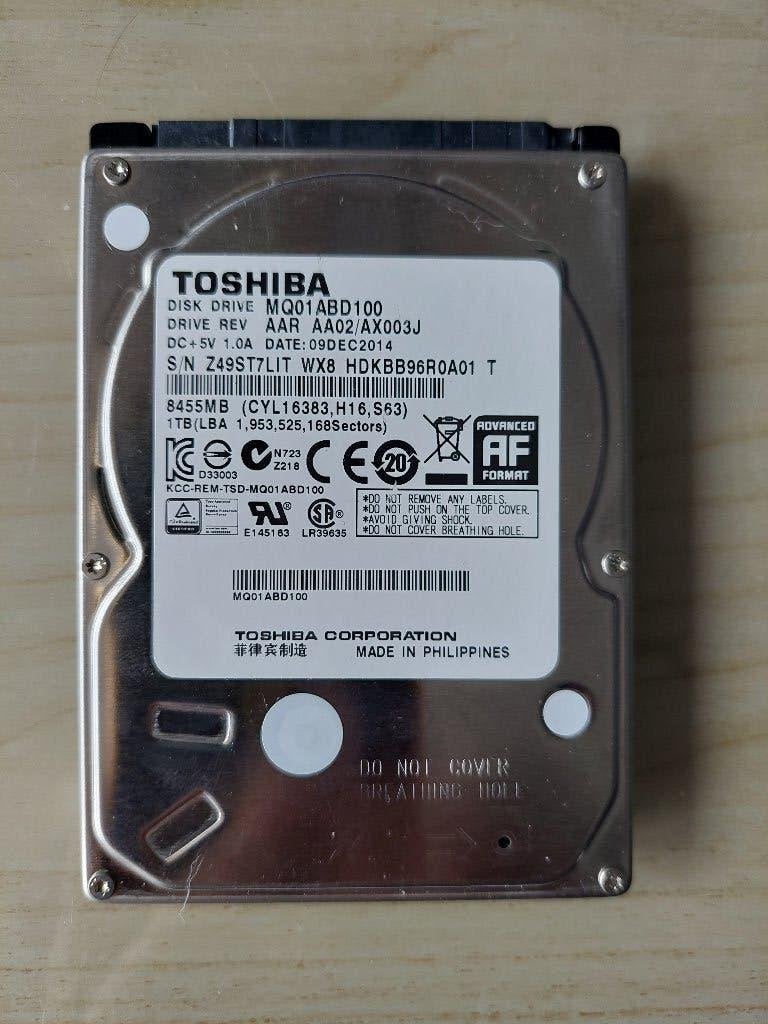 Toshiba SATA harde schijf 1000GB/1TB 2.5", Computers en Software, Intern, Ophalen of Verzenden, Laptop, 1000GB
