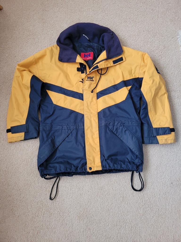 Helly Hansen marine zeil jas - Geel/Blauw - Maat XS, Helly Hansen, Geel, Ophalen of Verzenden, Zo goed als nieuw