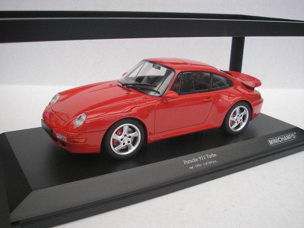 Porsche 911 (993) Turbo 1995 Rood 1/18 Minichamps, Ophalen of Verzenden, Nieuw, Auto, MiniChamps