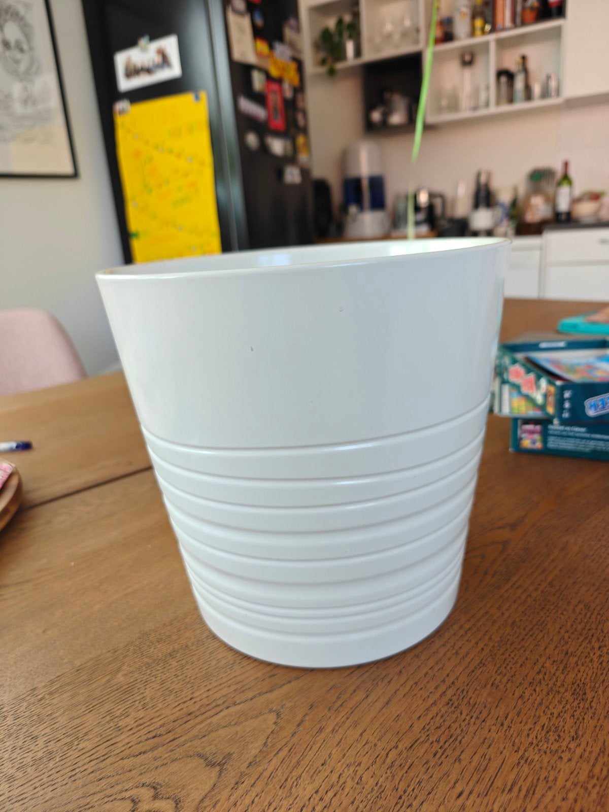 Witte MUSKOT plantenpot van IKEA - Zo goed als nieuw, Tuin en Terras, Kunststof, Rond, Binnen, Zo goed als nieuw