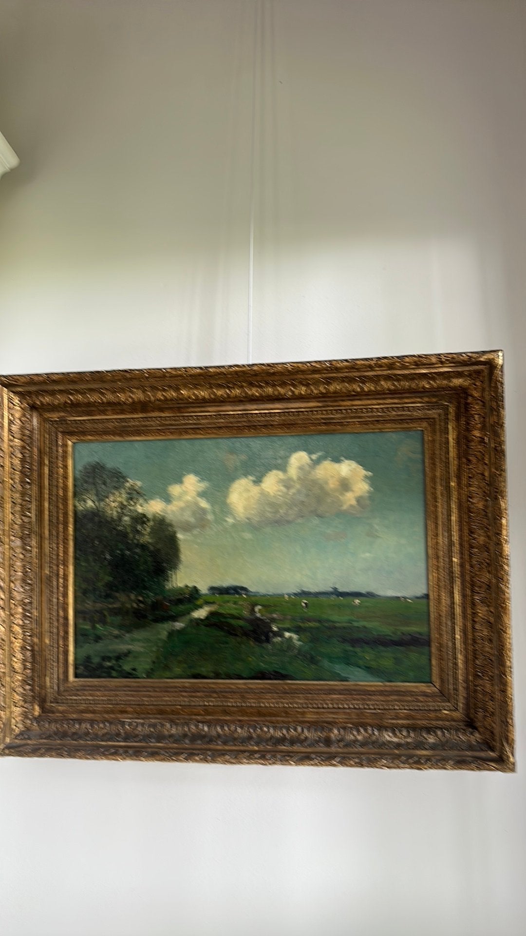 Prachtige schilderij polderlandschap Dirk van Haaren, Antiek en Kunst, Ophalen
