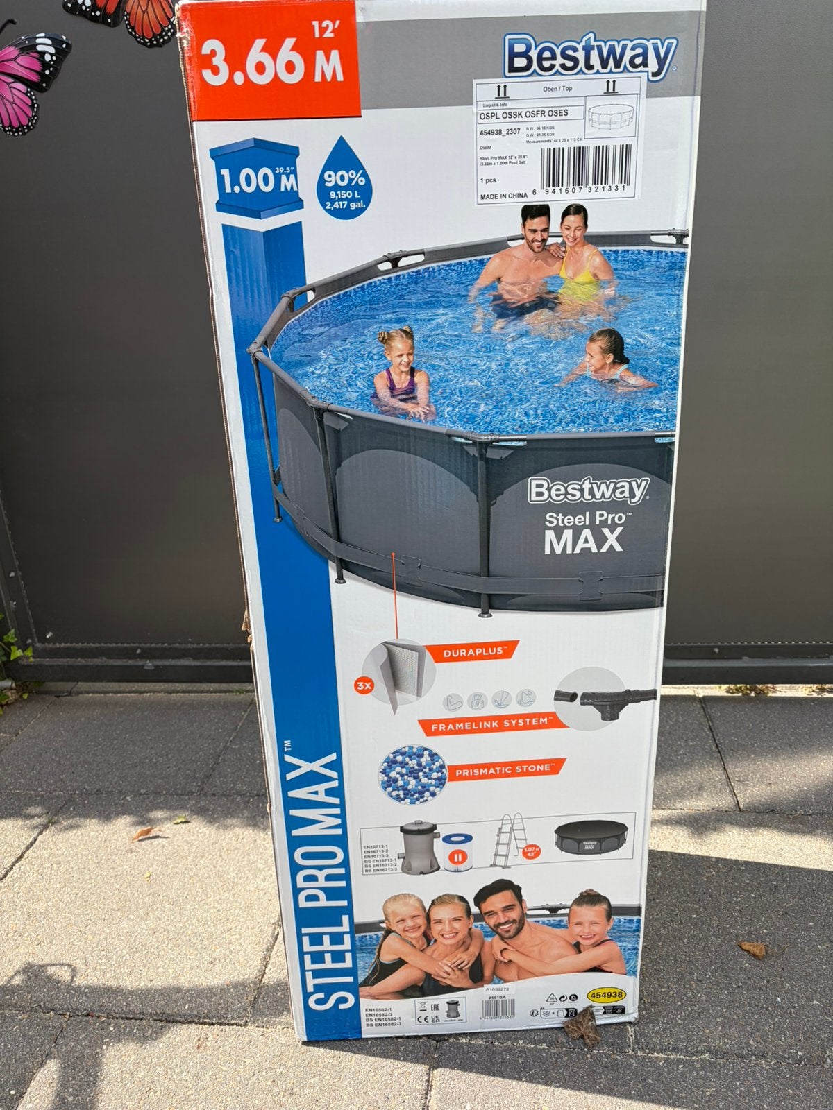 NIEUW IN DOOS!!! Bestway zwembad 3,66 rond, 1 meter diep, Tuin en Terras, Ophalen, 80 tot 120 cm, Rond, Opzetzwembad