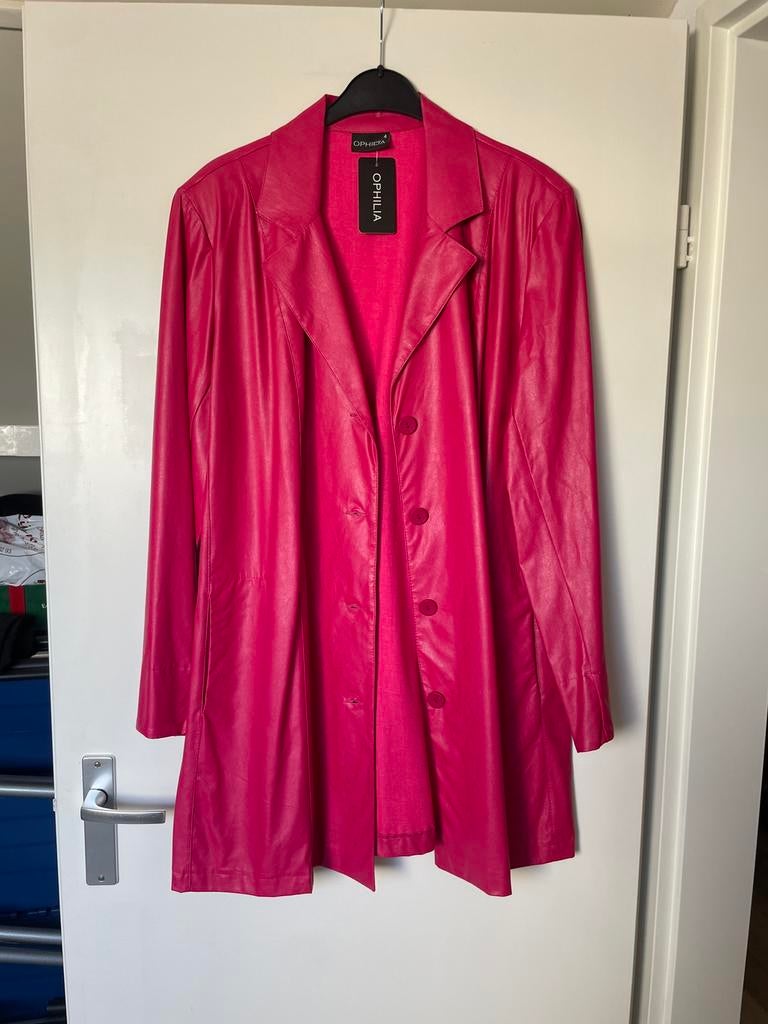 Nieuwe gave fuchsia leatherlook blazer Mike van ophilia, Nieuw, Roze, Jasje of Colbert, Nvt